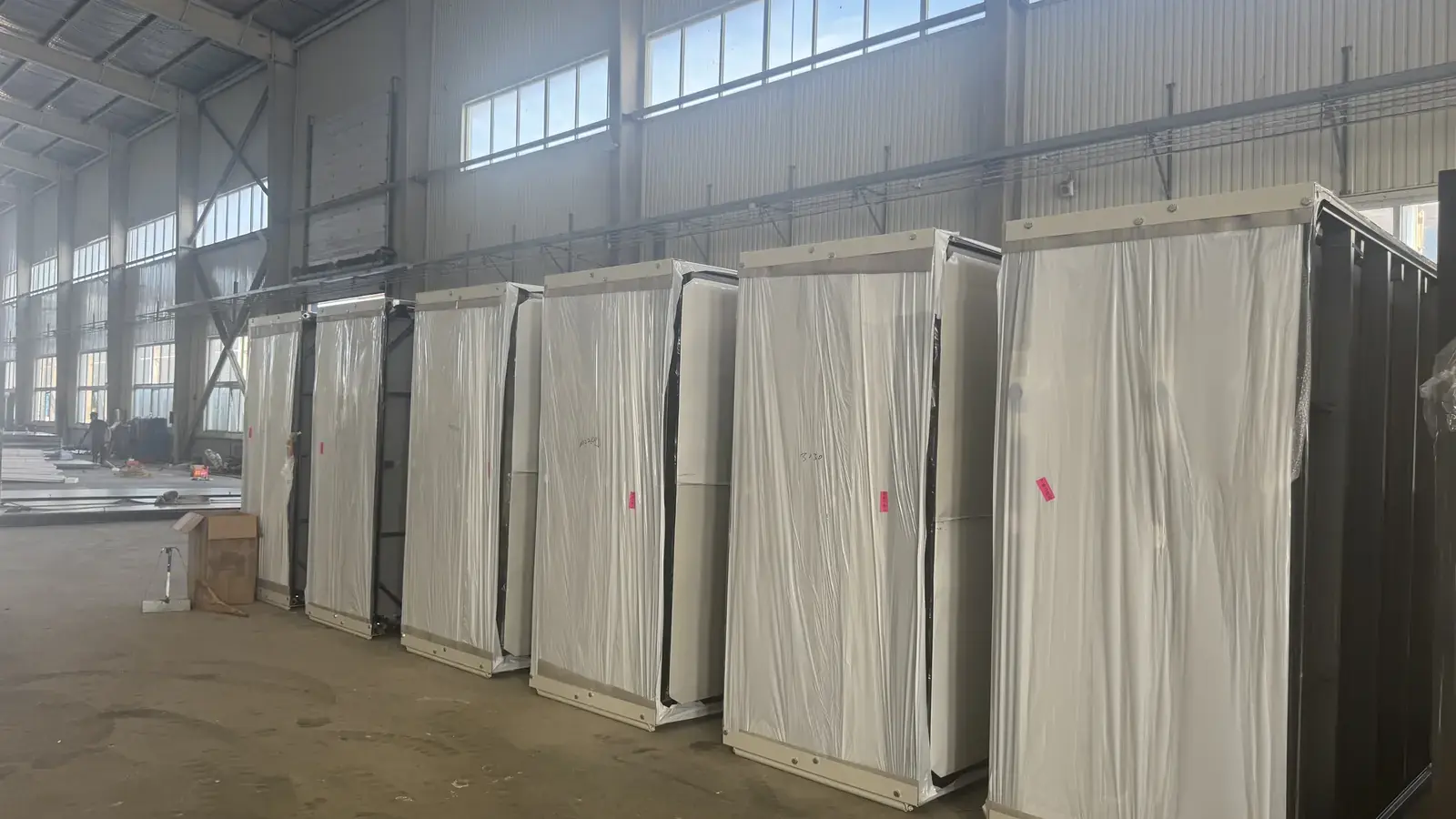 Packed modular units prepared at the factory