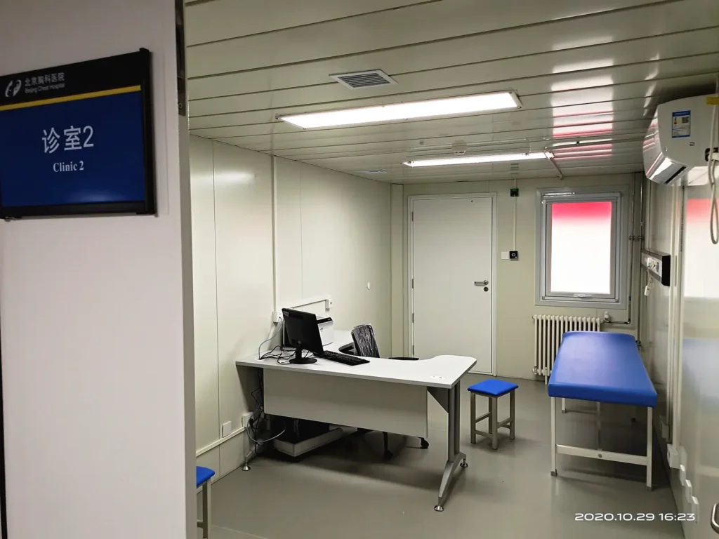 Consultation room inside the modular hospital building