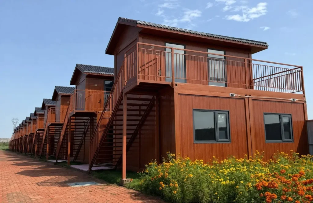 Landscaped exterior of the Guyuan modular hotel