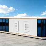 Daytime design visualization of the D70 capsule with light panels and dark glazing at both ends