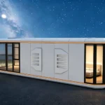 Alternate nighttime visualization of the elongated D70 capsule and its glazed end rooms