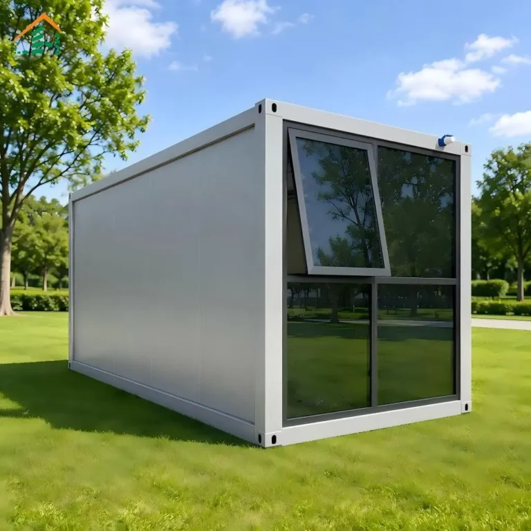 White Frame Glazed End Container House