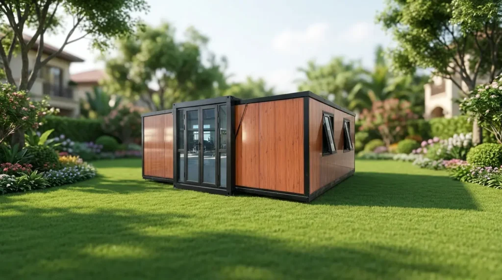 Wood-Look Central Entrance Z-Type Folding Container House — product view