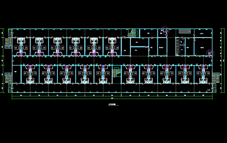 Technical layout drawing for a modular building project