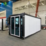 Standard Z-type folding container house with black frame and glass entrance
