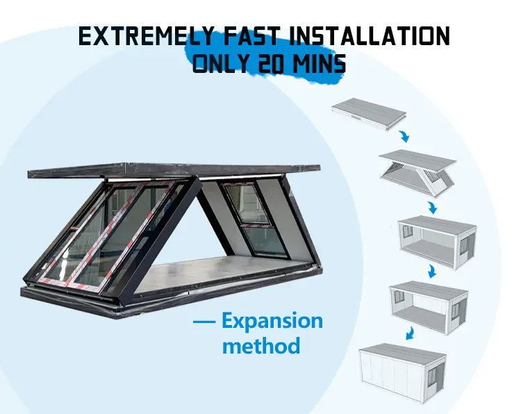 Z-Type folding container house installation and unfolding process