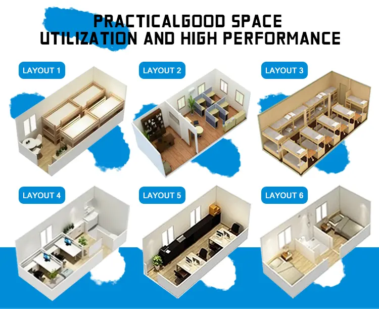Z-Type folding container house layout options for modular projects