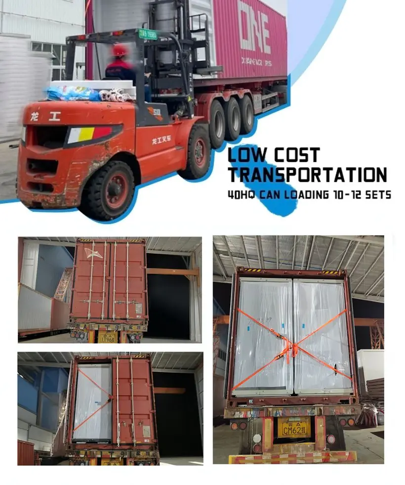 Z-Type folding container house units prepared for container loading