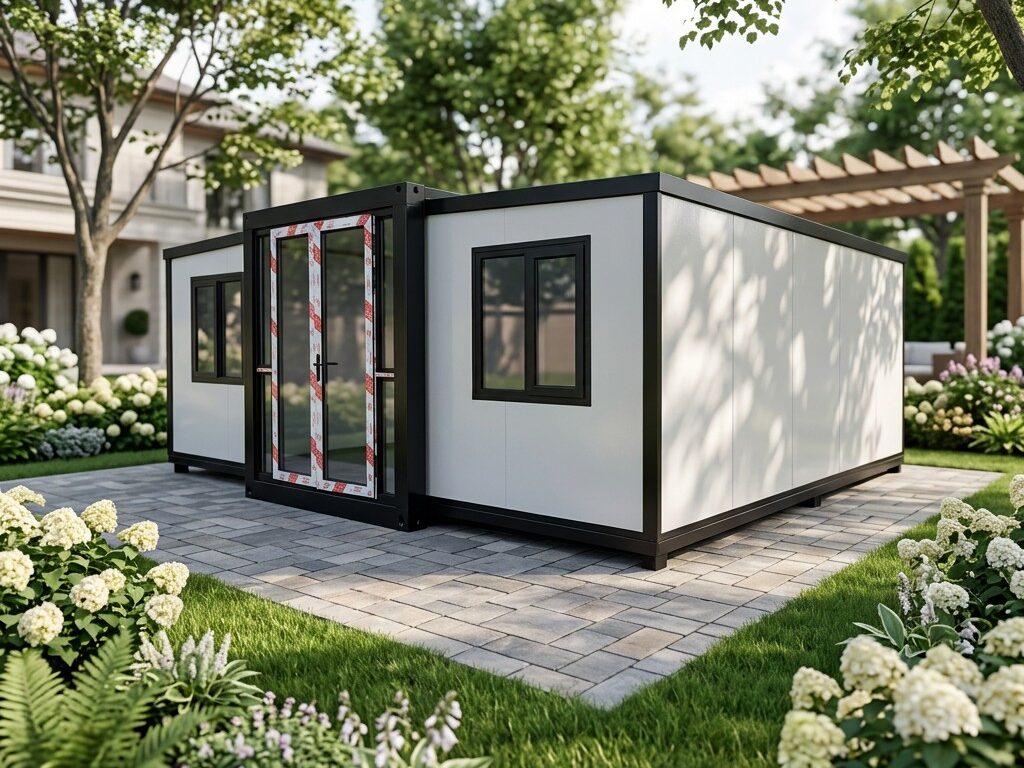Expandable container house with a modern exterior design